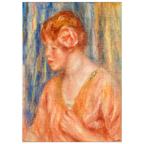 puzzleplate Young Woman with Rose (Jeune fille Ã la rose) (1917) by Pierre-Auguste Renoir 100 Puzzle