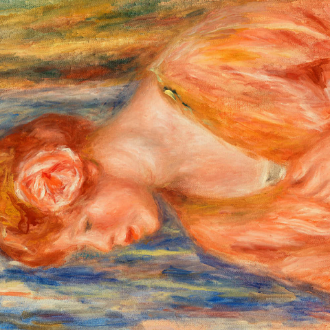 Young Woman with Rose (Jeune fille Ã la rose) (1917) by Pierre-Auguste Renoir 200 Puzzle 3D Modell