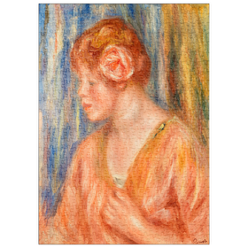 Darstellung des Puzzle-Motivs Young Woman with Rose (Jeune fille Ã la rose) (1917) by Pierre-Auguste Renoir – Puzzleteile: 500