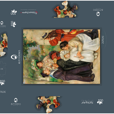 The Artist's Family (La Famille de l'artiste) (1896) by Pierre-Auguste Renoir 100 Puzzle Schachtel 3D Modell