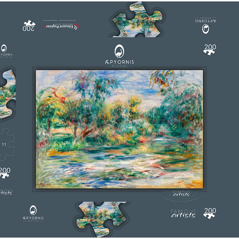 Landscape (Paysage) (1917) by Pierre-Auguste Renoir 200 Puzzle Schachtel 3D Modell