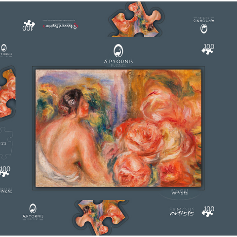 Roses and Small Nude (Roses et petit nu) (1916) by Pierre-Auguste Renoir 100 Puzzle Schachtel 3D Modell