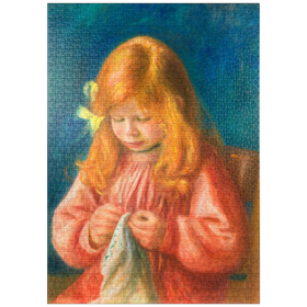 Darstellung des Puzzle-Motivs Jean Renoir Sewing (1899-1900) by Pierre-Auguste Renoir – Puzzleteile: 1000
