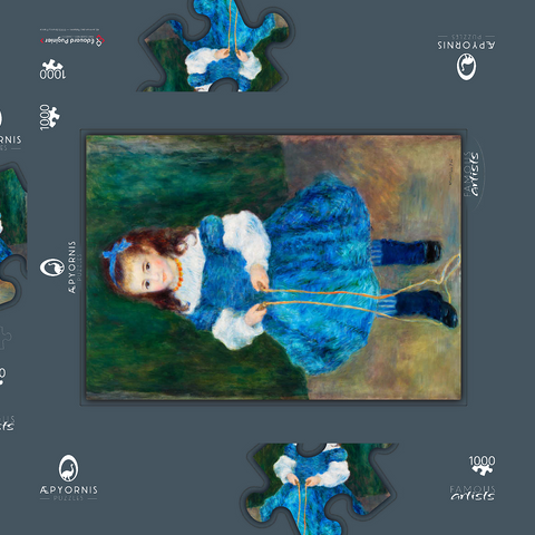 Girl with a Jump Rope (Portrait of Delphine Legrand) (1876) by Pierre-Auguste Renoir 1000 Puzzle Schachtel 3D Modell