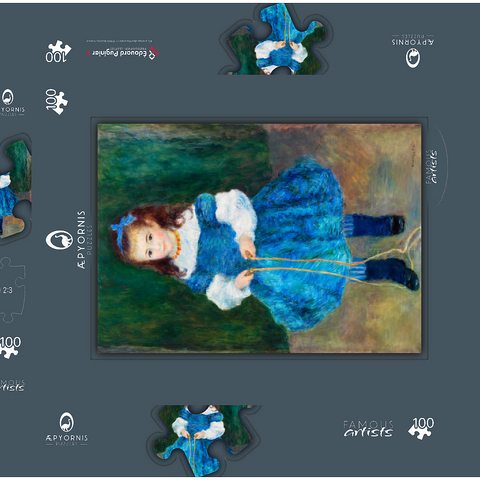Girl with a Jump Rope (Portrait of Delphine Legrand) (1876) by Pierre-Auguste Renoir 100 Puzzle Schachtel 3D Modell