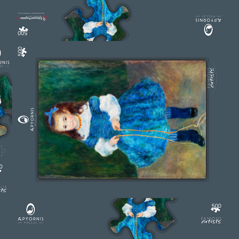 Girl with a Jump Rope (Portrait of Delphine Legrand) (1876) by Pierre-Auguste Renoir 500 Puzzle Schachtel 3D Modell