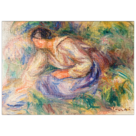 Darstellung des Puzzle-Motivs Woman in Blue Skirt (Femme en jupe bleue) (1917) by Pierre-Auguste Renoir – Puzzleteile: 200