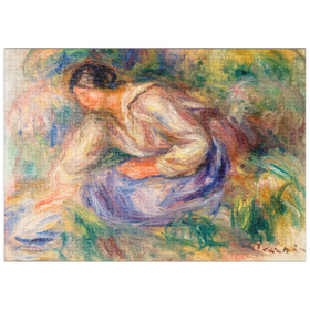 Darstellung des Puzzle-Motivs Woman in Blue Skirt (Femme en jupe bleue) (1917) by Pierre-Auguste Renoir – Puzzleteile: 500
