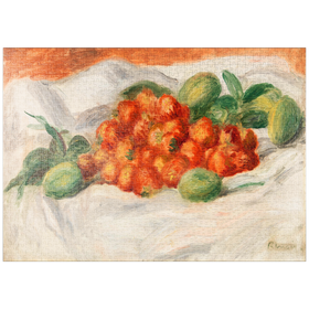 Darstellung des Puzzle-Motivs Strawberries and Almonds (1897) by Pierre-Auguste Renoir – Puzzleteile: 1000