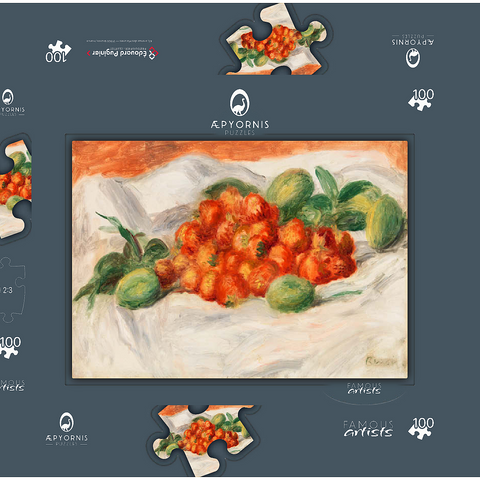 Strawberries and Almonds (Fraises et amandes) (1897) by Pierre-Auguste Renoir 100 Puzzle Schachtel 3D Modell
