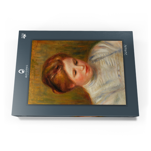 Head (Tête). Also called Etude de brodeuse (1904) by Pierre-Auguste Renoir 500 Puzzle Schachtel Ansicht3