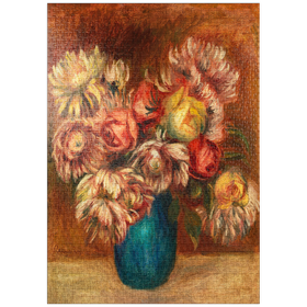 Darstellung des Puzzle-Motivs Flowers in a Green Vase (1912) by Pierre-Auguste Renoir – Puzzleteile: 1000