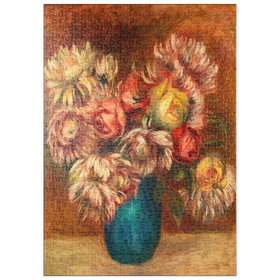 Darstellung des Puzzle Motivs Flowers in a Green Vase (1912) by Pierre-Auguste Renoir - Puzzleteile: 500