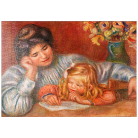 Darstellung des Puzzle-Motivs Writing Lesson (1905) by Pierre-Auguste Renoir – Puzzleteile: 1000