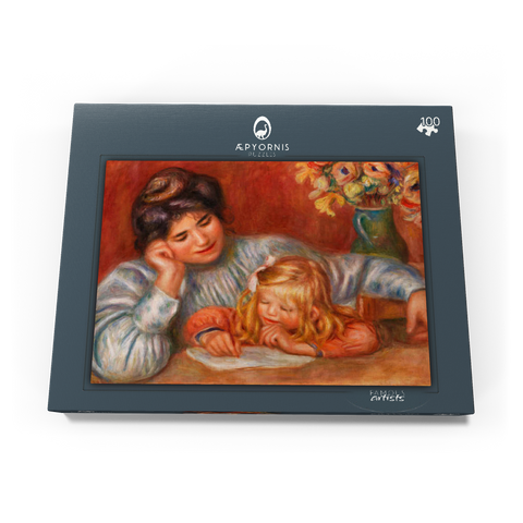 Writing Lesson (La Leçon d'écriture) (1905) by Pierre-Auguste Renoir 100 Puzzle Schachtel Ansicht3