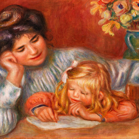 Writing Lesson (La Leçon d'écriture) (1905) by Pierre-Auguste Renoir 100 Puzzle 3D Modell