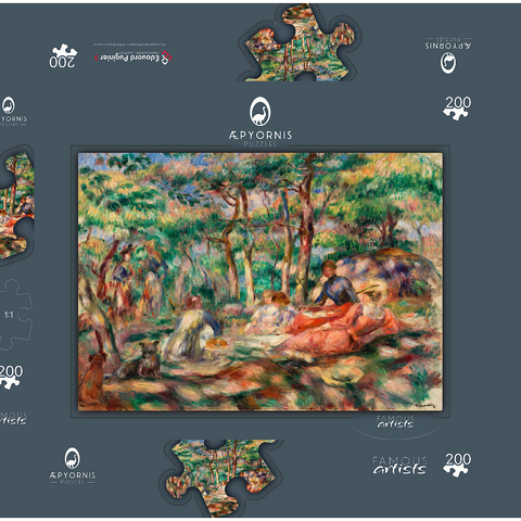 Picnic (Le Déjeuner sur l'herbe) (1893) by Pierre-Auguste Renoir 200 Puzzle Schachtel 3D Modell