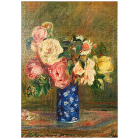 Darstellung des Puzzle-Motivs Bouquet of Roses (Le Bouquet de roses) (1882) by Pierre-Auguste Renoir – Puzzleteile: 1000