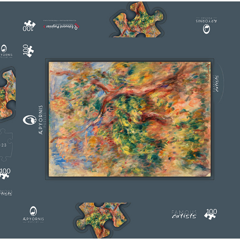 Landscape (Paysage) (1916) by Pierre-Auguste Renoir 100 Puzzle Schachtel 3D Modell