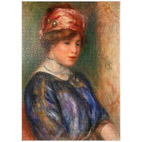 Darstellung des Puzzle-Motivs Young Woman in Blue, Bust (1911) by Pierre-Auguste Renoir – Puzzleteile: 1000