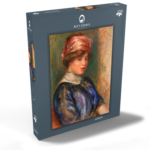 Young Woman in Blue, Bust (Jeune femme en corsage bleu, buste) (1911) by Pierre-Auguste Renoir 100 Puzzle Schachtel Ansicht2