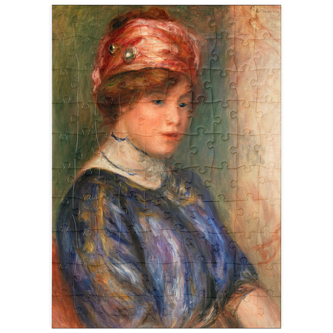 puzzleplate Young Woman in Blue, Bust (Jeune femme en corsage bleu, buste) (1911) by Pierre-Auguste Renoir 100 Puzzle