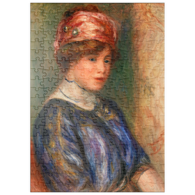 Darstellung des Puzzle-Motivs Young Woman in Blue, Bust (1911) by Pierre-Auguste Renoir – Puzzleteile: 200