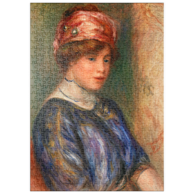 Darstellung des Puzzle-Motivs Young Woman in Blue, Bust (1911) by Pierre-Auguste Renoir – Puzzleteile: 500
