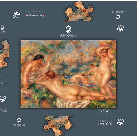 Bathers (Baigneuses) (1918) by Pierre-Auguste Renoir 100 Puzzle Schachtel 3D Modell