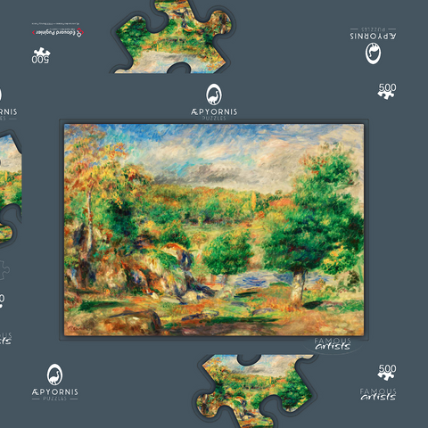 Chestnut Trees, Pont-Aven (Châtaigniers, Pont–Aven) (1892) by Pierre-Auguste Renoir 500 Puzzle Schachtel 3D Modell