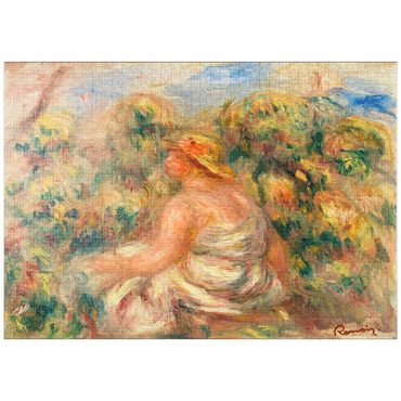 puzzleplate Woman with Hat in a Landscape (Femme avec chapeau dans un paysage) (1918) by Pierre-Auguste Renoir 1000 Puzzle