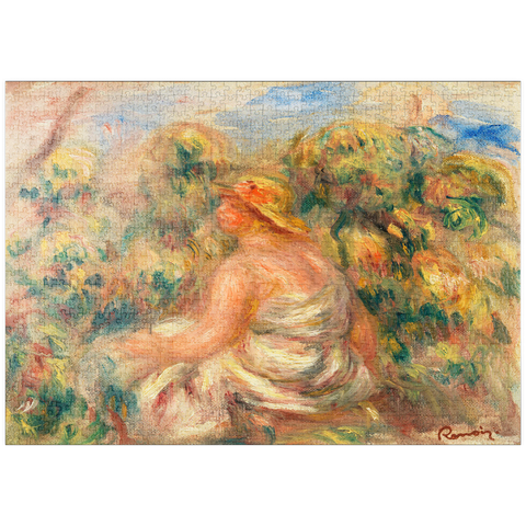 puzzleplate Woman with Hat in a Landscape (Femme avec chapeau dans un paysage) (1918) by Pierre-Auguste Renoir 1000 Puzzle
