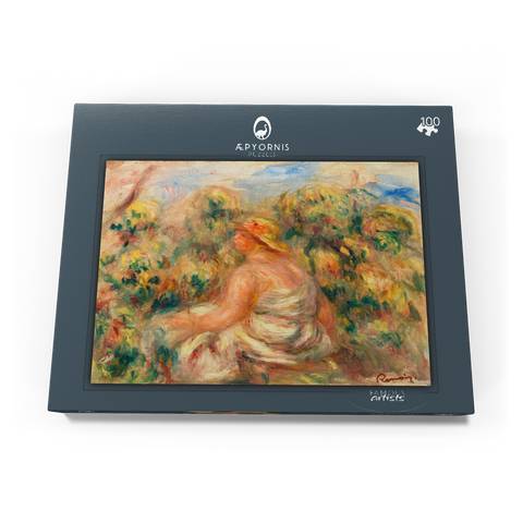 Woman with Hat in a Landscape (Femme avec chapeau dans un paysage) (1918) by Pierre-Auguste Renoir 100 Puzzle Schachtel Ansicht3