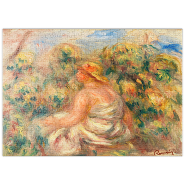 puzzleplate Woman with Hat in a Landscape (Femme avec chapeau dans un paysage) (1918) by Pierre-Auguste Renoir 500 Puzzle