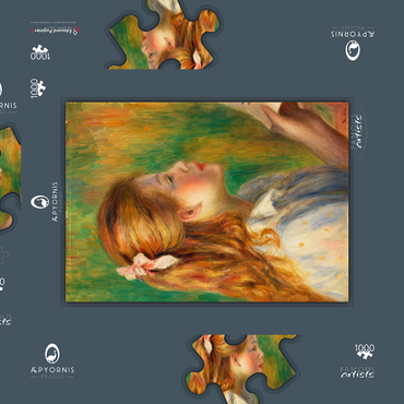 Reading (La Lecture) (1892) by Pierre-Auguste Renoir 1000 Puzzle Schachtel 3D Modell