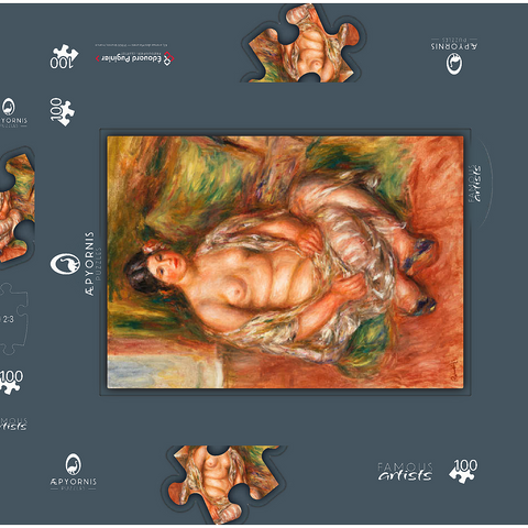 Seated Odalisque (Odalisque assise) (1918) by Pierre-Auguste Renoir 100 Puzzle Schachtel 3D Modell