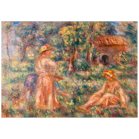 Darstellung des Puzzle-Motivs Girls in a Landscape (Jeunes filles dans un paysage) (1918) by Pierre-Auguste Renoir – Puzzleteile: 1000