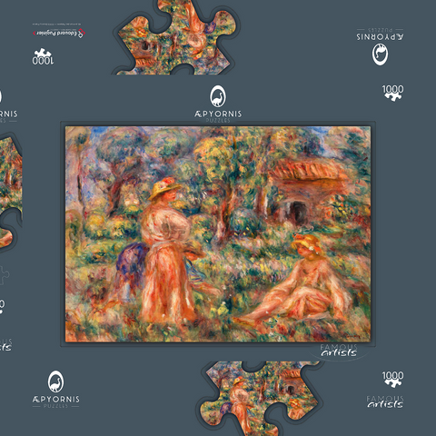 Girls in a Landscape (Jeunes filles dans un paysage) (1918) by Pierre-Auguste Renoir 1000 Puzzle Schachtel 3D Modell