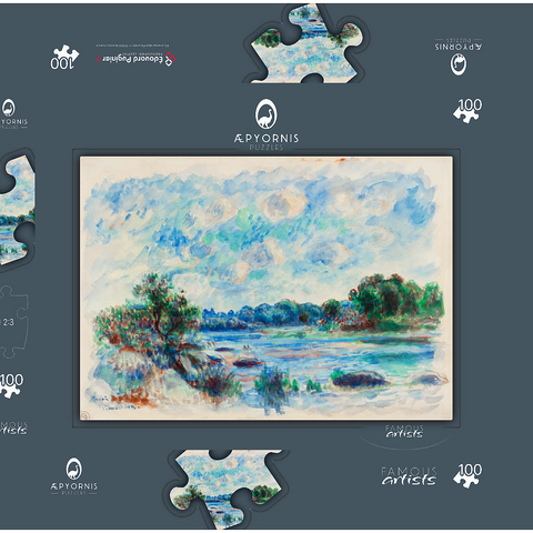 Landscape at Pont–Aven (1892) by Pierre-Auguste Renoir 100 Puzzle Schachtel 3D Modell