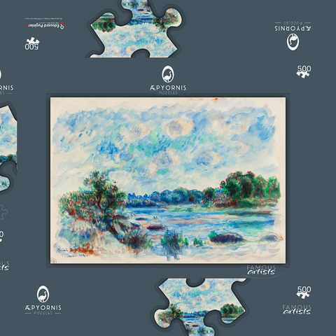 Landscape at Pont–Aven (1892) by Pierre-Auguste Renoir 500 Puzzle Schachtel 3D Modell