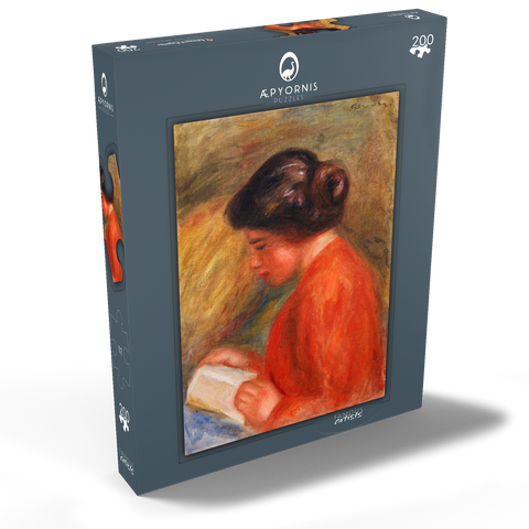 Young Woman Reading (Jeune femme lisant, buste) (1909) by Pierre-Auguste Renoir 200 Puzzle Schachtel Ansicht2