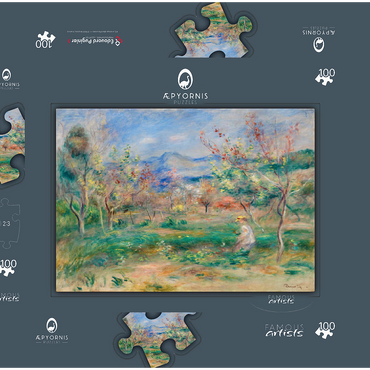 Landscape (Paysage) (1900–1905) by Pierre-Auguste Renoir 100 Puzzle Schachtel 3D Modell