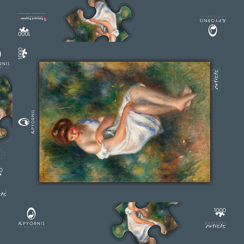 The Bather (1900) by Pierre-Auguste Renoir 1000 Puzzle Schachtel 3D Modell
