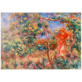 Darstellung des Puzzle-Motivs Woman in Red in a Landscape (1917) by Pierre-Auguste Renoir – Puzzleteile: 1000