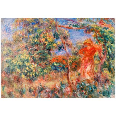 puzzleplate Woman in Red in a Landscape (Femme en rouge dans un paysage) (1917) by Pierre-Auguste Renoir 1000 Puzzle