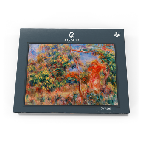 Woman in Red in a Landscape (Femme en rouge dans un paysage) (1917) by Pierre-Auguste Renoir 100 Puzzle Schachtel Ansicht3