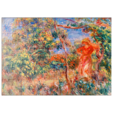 puzzleplate Woman in Red in a Landscape (Femme en rouge dans un paysage) (1917) by Pierre-Auguste Renoir 100 Puzzle