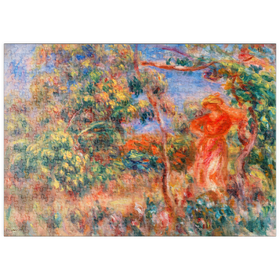 Darstellung des Puzzle-Motivs Woman in Red in a Landscape (1917) by Pierre-Auguste Renoir – Puzzleteile: 500