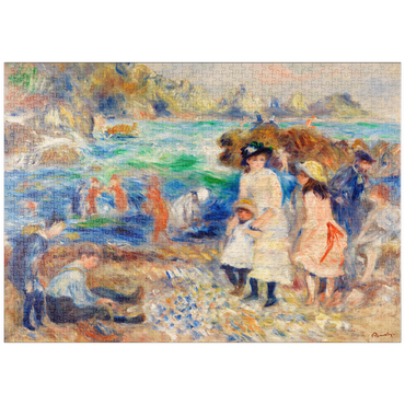 puzzleplate Children on the Seashore, Guernsey (Enfants au bord de la mer Ã Guernesey) (1883) by Pierre-Auguste Renoir 1000 Puzzle