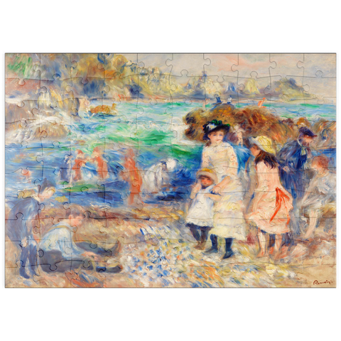 puzzleplate Children on the Seashore, Guernsey (Enfants au bord de la mer Ã Guernesey) (1883) by Pierre-Auguste Renoir 100 Puzzle